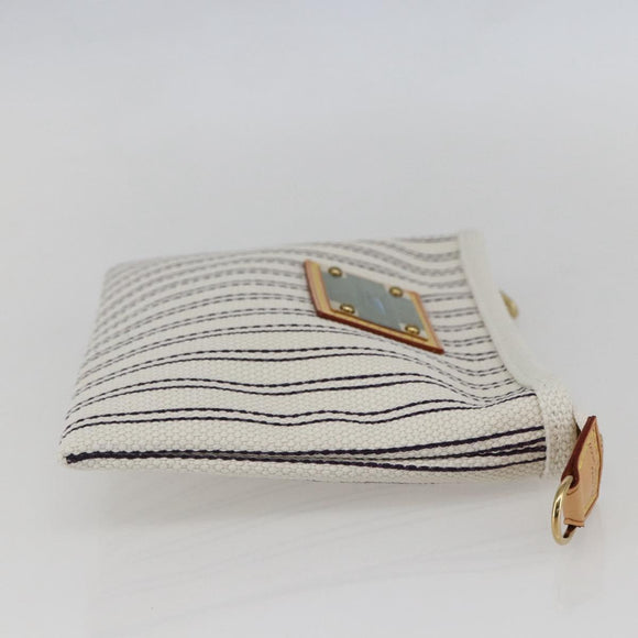 LOUIS VUITTON Antigua Pochette Platform PM Pouch White M40069 LV Auth 157812V