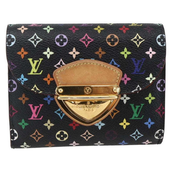 LOUIS VUITTON Multicolor Portefeuille Joy Wallet Black M60282 LV Auth 157816A
