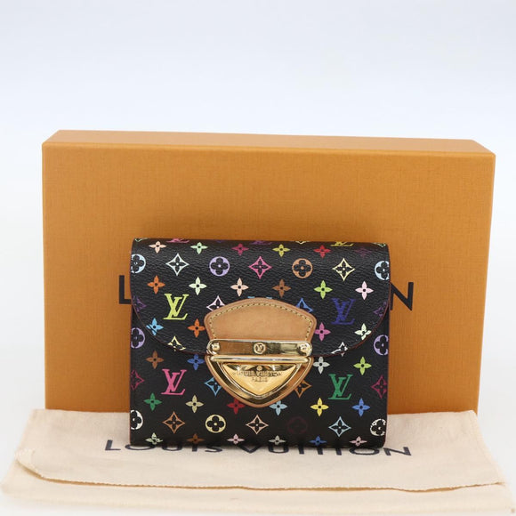 LOUIS VUITTON Multicolor Portefeuille Joy Wallet Black M60282 LV Auth 157816V