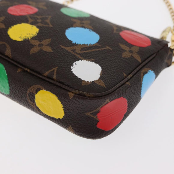 LOUIS VUITTON Yayoi Kusama Mini Pochette Accessoires Pouch M81866 Auth 157818SAM
