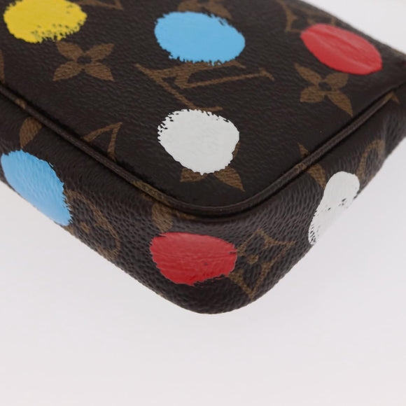 LOUIS VUITTON Yayoi Kusama Mini Pochette Accessoires Pouch M81866 Auth 157818SAM