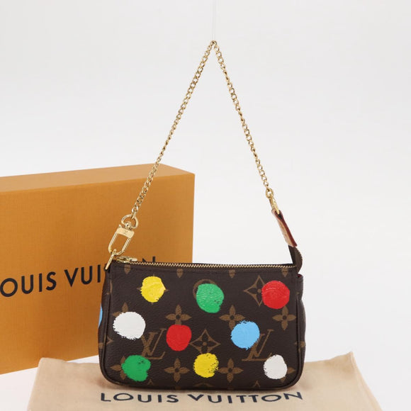 LOUIS VUITTON Yayoi Kusama Mini Pochette Accessoires Pouch M81866 Auth 157818SAM