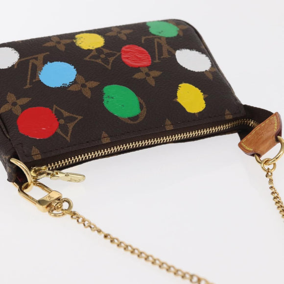 LOUIS VUITTON Yayoi Kusama Mini Pochette Accessoires Pouch M81866 Auth 157818SAM