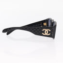 CHANEL COCO Mark Sunglasses plastic Black CC Auth 157822-6