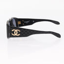CHANEL COCO Mark Sunglasses plastic Black CC Auth 157822-9