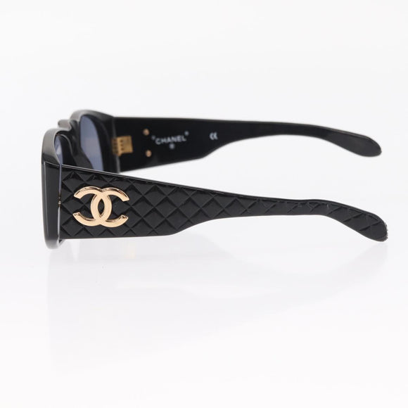 CHANEL COCO Mark Sunglasses plastic Black CC Auth 157822