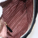 PRADA Shoulder Bag Nylon Black Gold Auth 157828-11