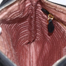PRADA Shoulder Bag Nylon Black Gold Auth 157828-22