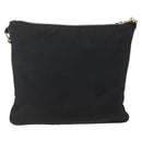 PRADA Shoulder Bag Nylon Black Gold Auth 157828-2