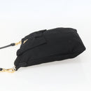 PRADA Shoulder Bag Nylon Black Gold Auth 157828-3