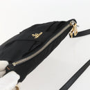 PRADA Shoulder Bag Nylon Black Gold Auth 157828-6