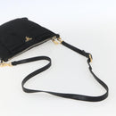 PRADA Shoulder Bag Nylon Black Gold Auth 157828-7