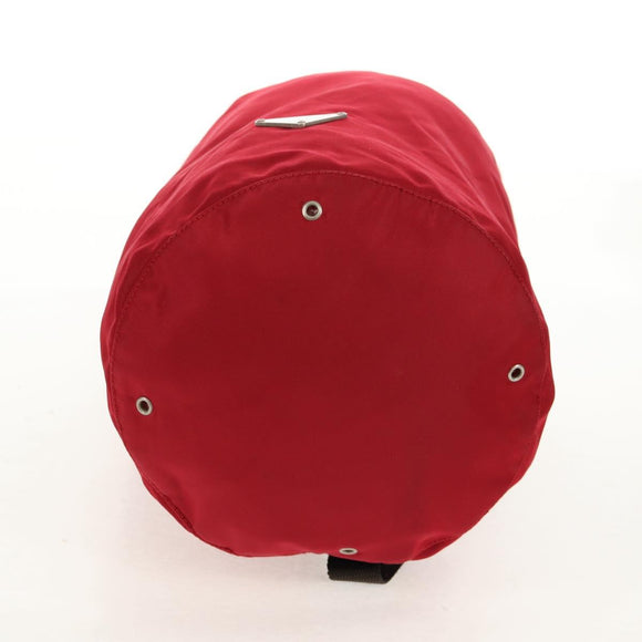PRADA Shoulder Bag Nylon Red Silver Auth 157829