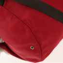 PRADA Shoulder Bag Nylon Red Silver Auth 157829-20