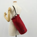 PRADA Shoulder Bag Nylon Red Silver Auth 157829-25