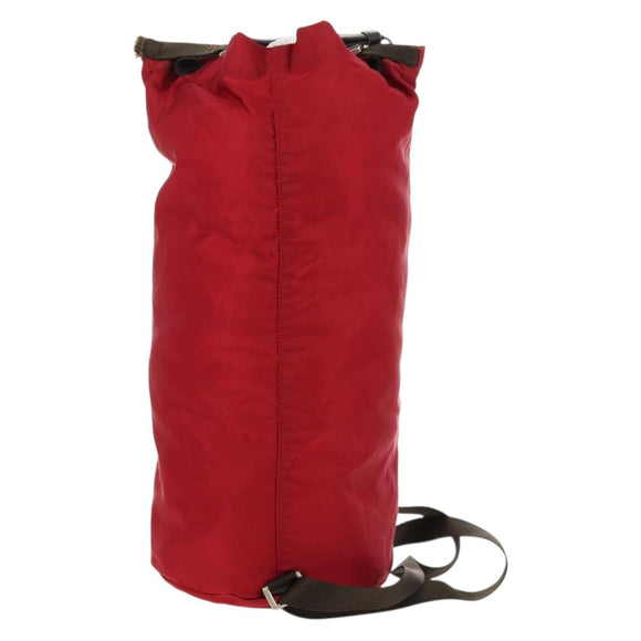 PRADA Shoulder Bag Nylon Red Silver Auth 157829