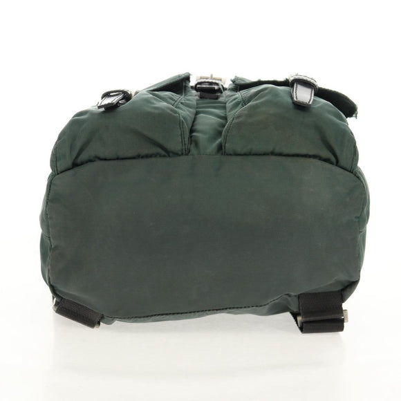 PRADA Backpack Nylon Green Silver Auth 157830