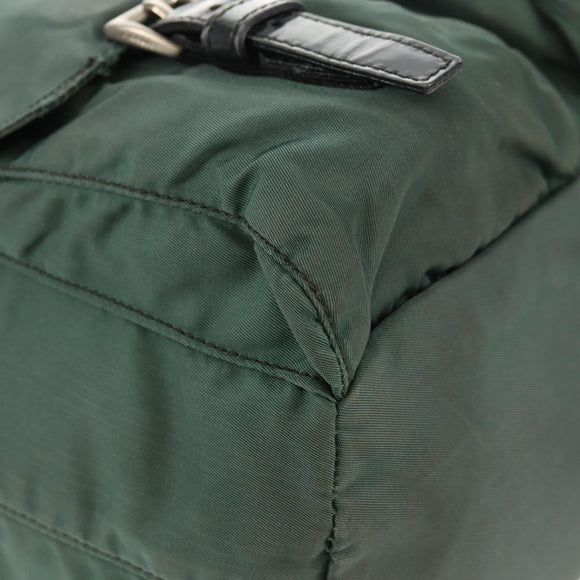 PRADA Backpack Nylon Green Silver Auth 157830