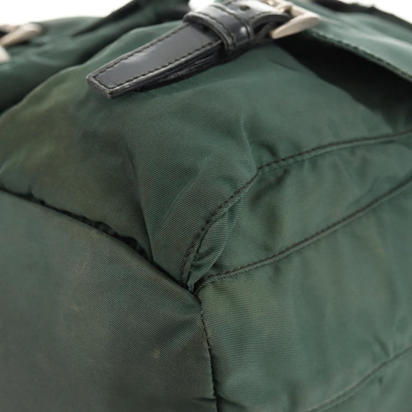 PRADA Backpack Nylon Green Silver Auth 157830