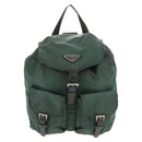PRADA Backpack Nylon Green Silver Auth 157830-13