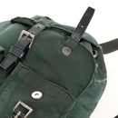 PRADA Backpack Nylon Green Silver Auth 157830-25