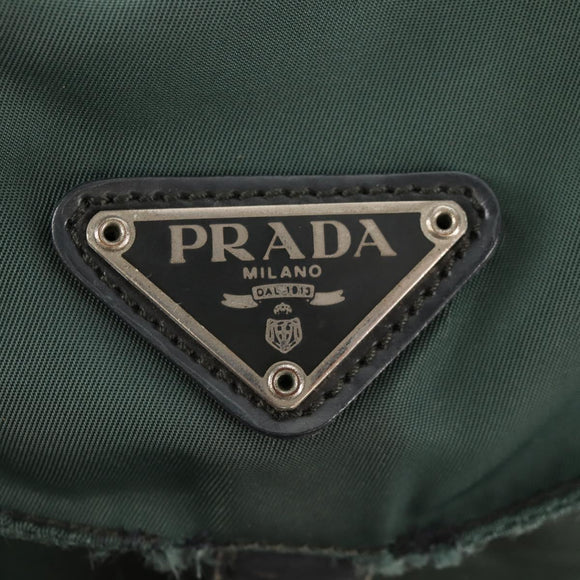 PRADA Backpack Nylon Green Silver Auth 157830