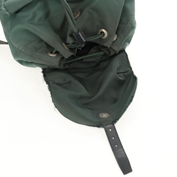 PRADA Backpack Nylon Green Silver Auth 157830