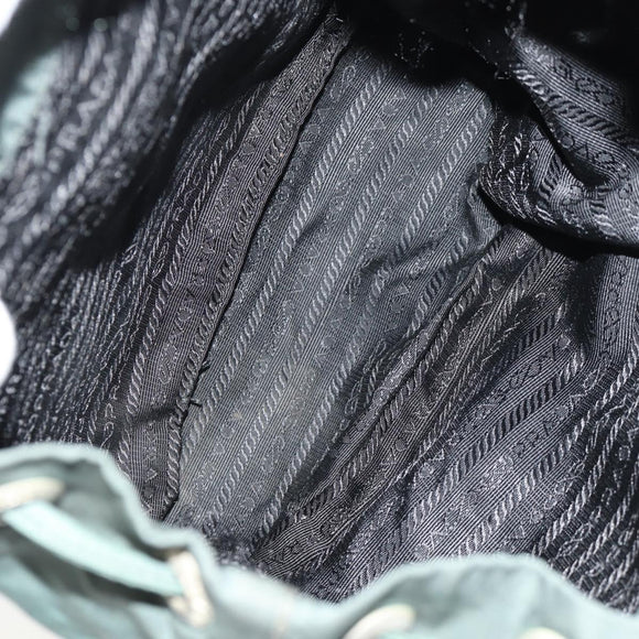 PRADA Backpack Nylon Green Silver Auth 157830