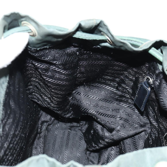 PRADA Backpack Nylon Green Silver Auth 157830