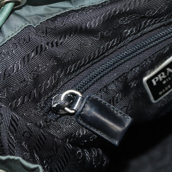 PRADA Backpack Nylon Green Silver Auth 157830