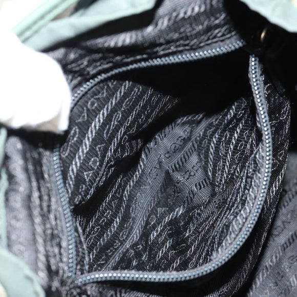 PRADA Backpack Nylon Green Silver Auth 157830