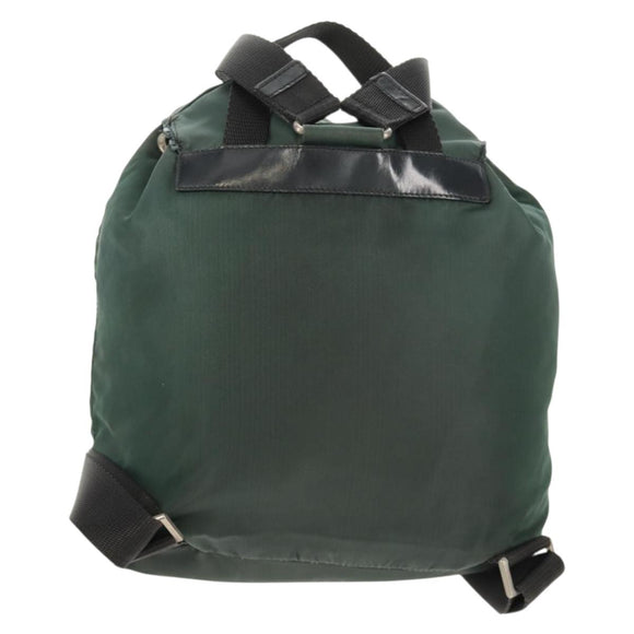 PRADA Backpack Nylon Green Silver Auth 157830