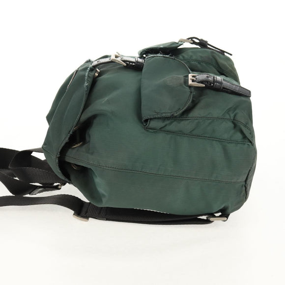 PRADA Backpack Nylon Green Silver Auth 157830