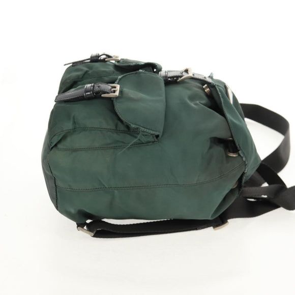 PRADA Backpack Nylon Green Silver Auth 157830