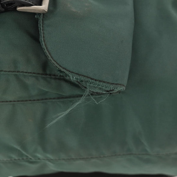 PRADA Backpack Nylon Green Silver Auth 157830