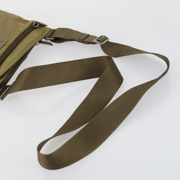 PRADA Hand Bag Nylon 3 Set Green Beige Auth 157831