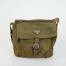 PRADA Hand Bag Nylon 3 Set Green Beige Auth 157831-9