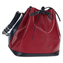 LOUIS VUITTON Epi Petit Noe Shoulder Bag Tricolor Purple Red Navy Auth 157854V-1