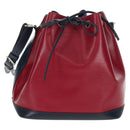 LOUIS VUITTON Epi Petit Noe Shoulder Bag Tricolor Purple Red Navy Auth 157854V-13