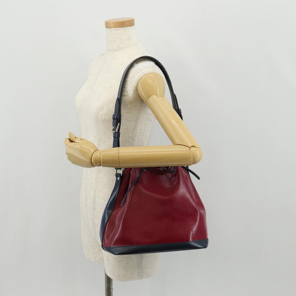 LOUIS VUITTON Epi Petit Noe Shoulder Bag Tricolor Purple Red Navy Auth 157854V