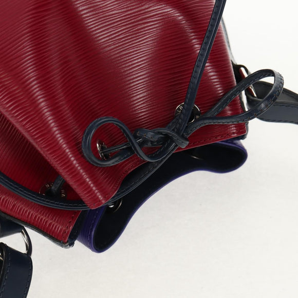 LOUIS VUITTON Epi Petit Noe Shoulder Bag Tricolor Purple Red Navy Auth 157854V
