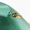 LOUIS VUITTON Monogram Vernis Alma PM Hand Bag Blue Lagon M91694 LV Auth 157856-10