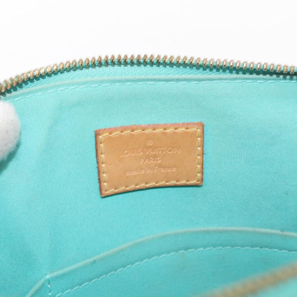 LOUIS VUITTON Monogram Vernis Alma PM Hand Bag Blue Lagon M91694 LV Auth 157856