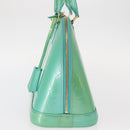 LOUIS VUITTON Monogram Vernis Alma PM Hand Bag Blue Lagon M91694 LV Auth 157856-3