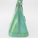 LOUIS VUITTON Monogram Vernis Alma PM Hand Bag Blue Lagon M91694 LV Auth 157856-4
