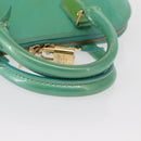LOUIS VUITTON Monogram Vernis Alma PM Hand Bag Blue Lagon M91694 LV Auth 157856-7