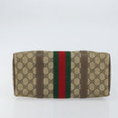 GUCCI GG Supreme Web Sherry Line Bag PVC Beige Gold 116 02 006 Auth 157857-5