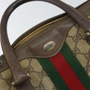 GUCCI GG Supreme Web Sherry Line Bag PVC Beige Gold 116 02 006 Auth 157857-18