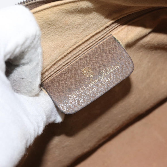 GUCCI GG Supreme Web Sherry Line Bag PVC Beige Gold 116 02 006 Auth 157857