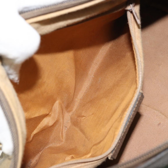 GUCCI GG Supreme Web Sherry Line Bag PVC Beige Gold 116 02 006 Auth 157857